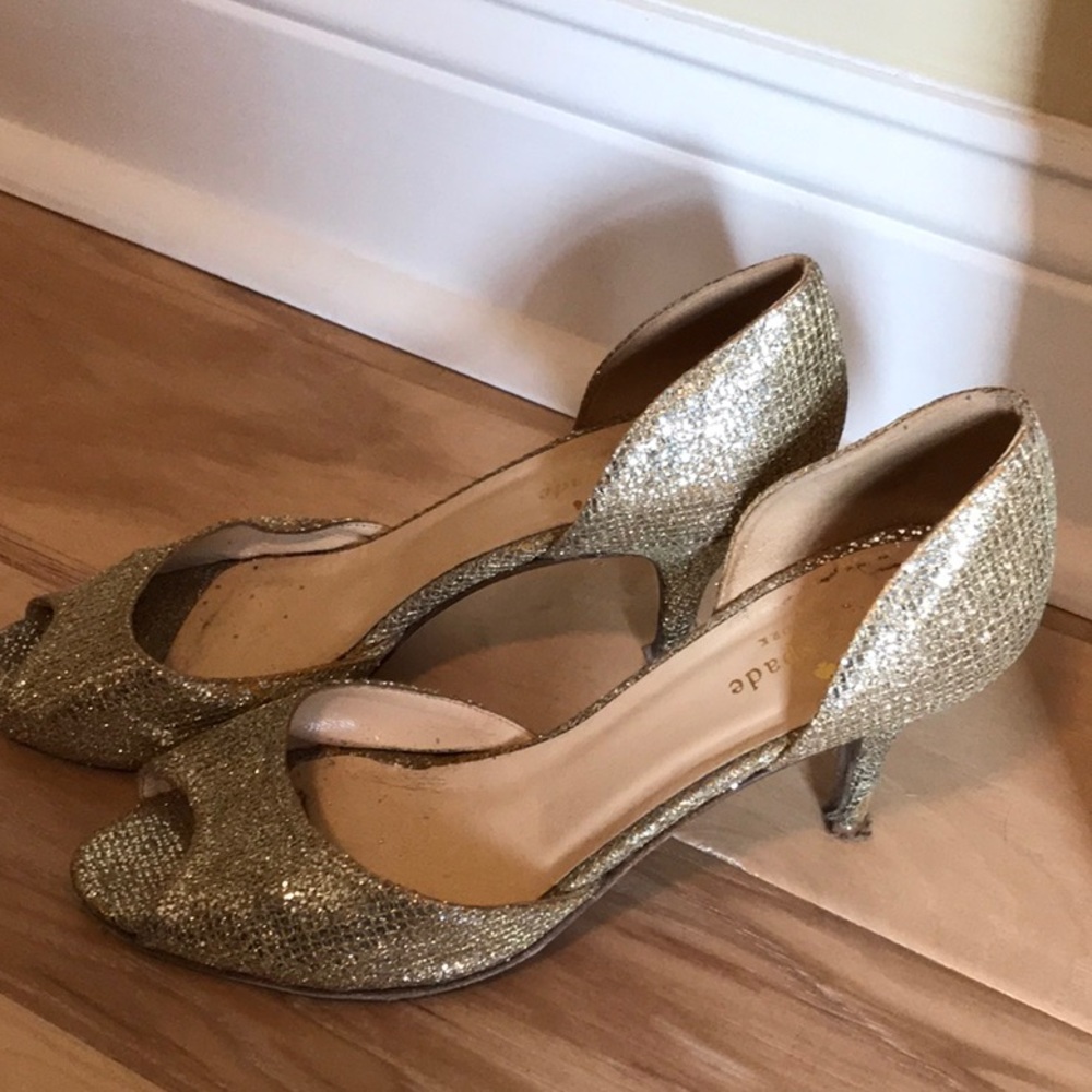 Kate Spade sparkly gold heel